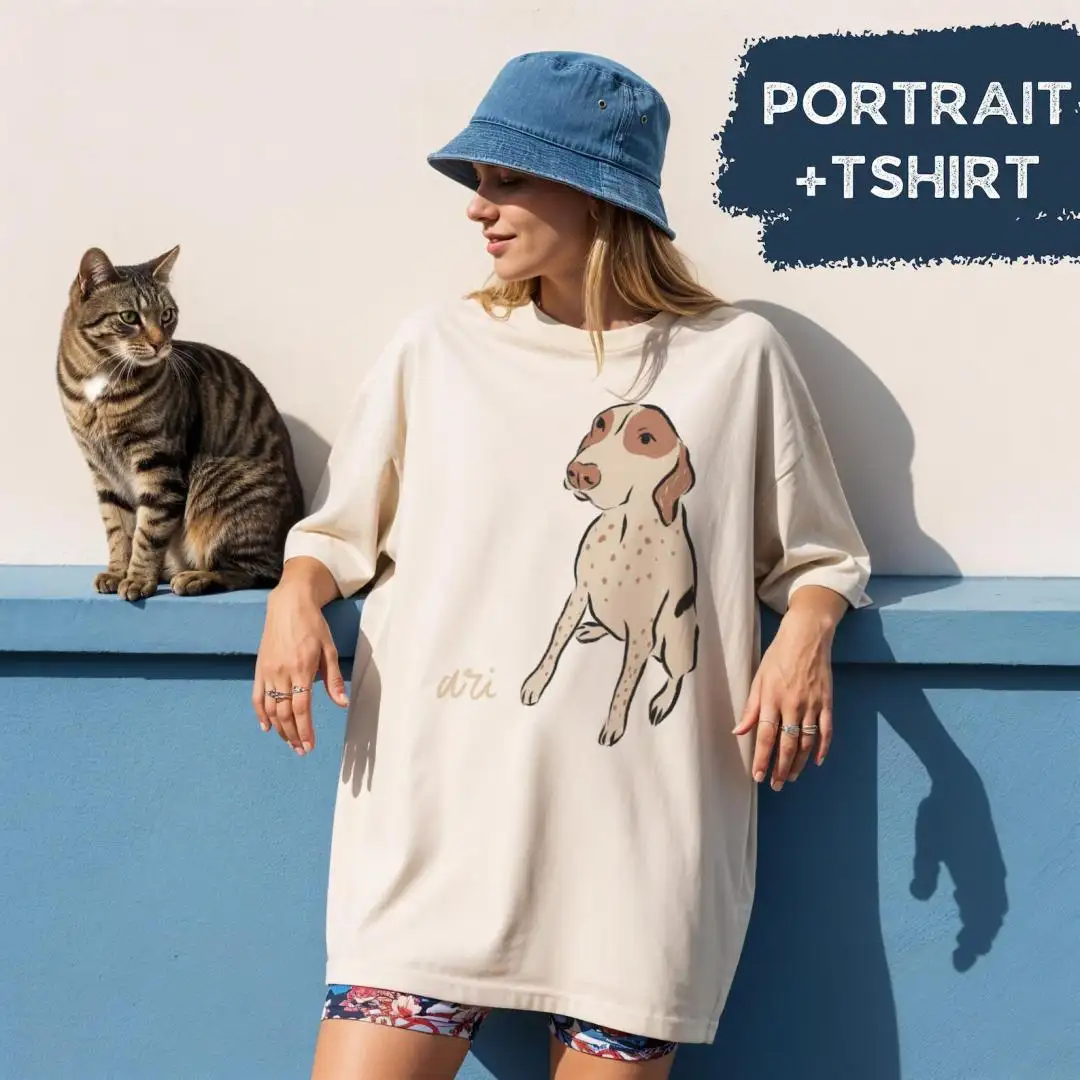 Tshirt Custom Pet Portrait Personalized, Hand-drawn illustration Tee, Pet Parent Shirt, Pet Lover Dog Mom