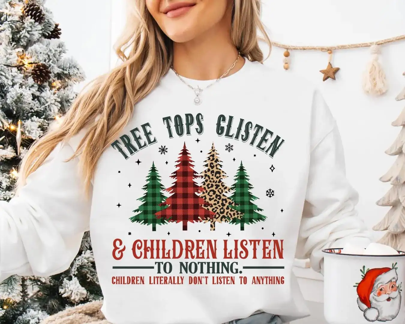 Funny Christmas Shirt for Parents Listen To Nothing