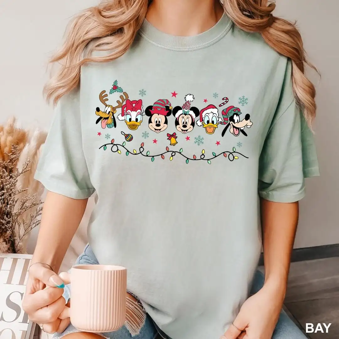 Disney Christmas Shirt Mickey Friends Holiday Lights