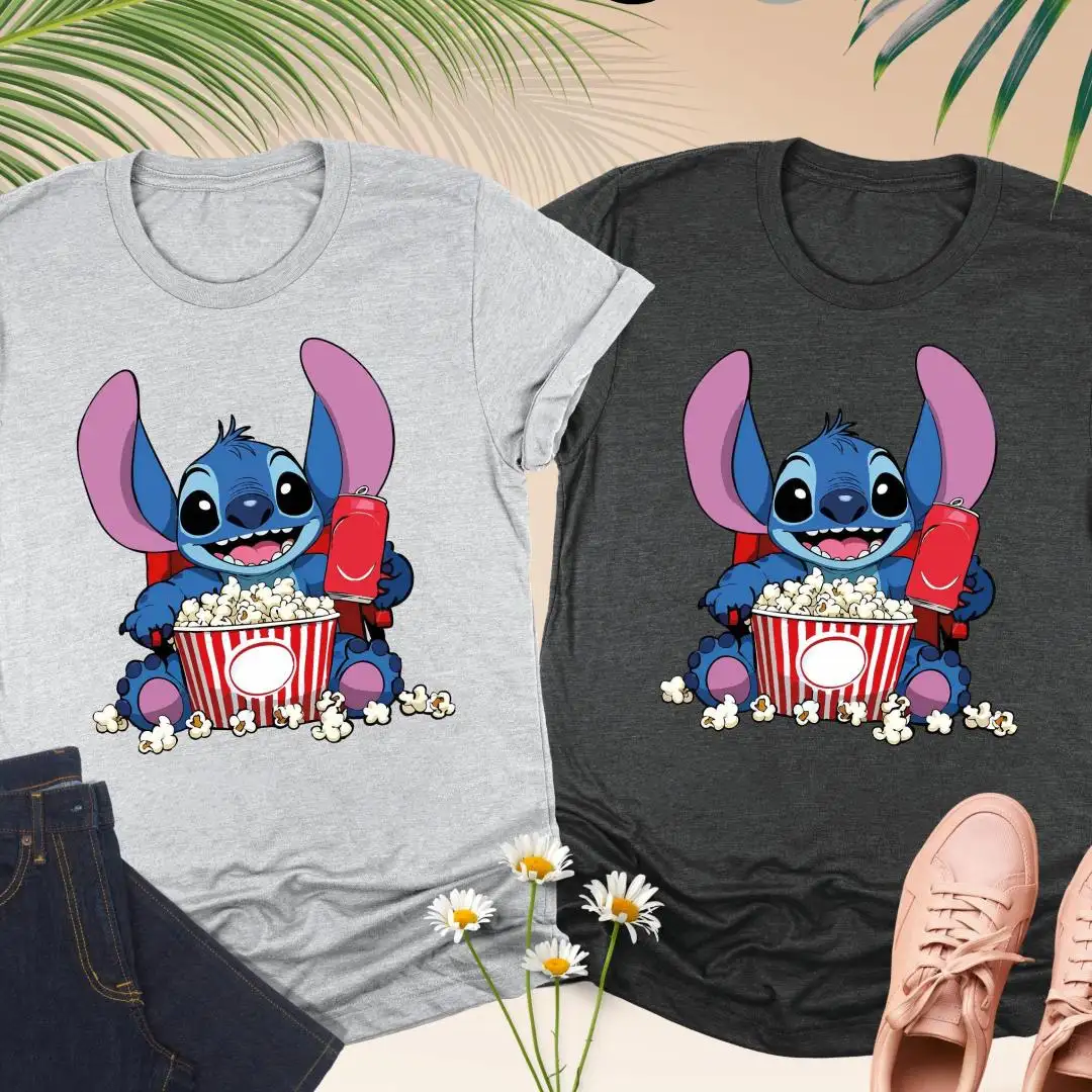 Disney Trip Stitch Popcorn Shirt for Best Friends