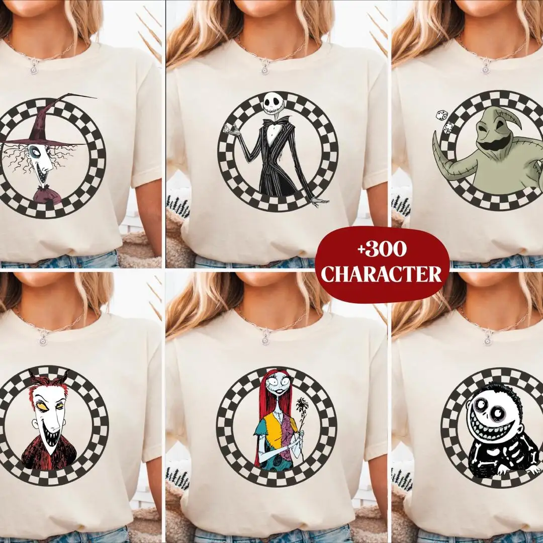 Disney Jack Skellington Checkered Retro Shirt