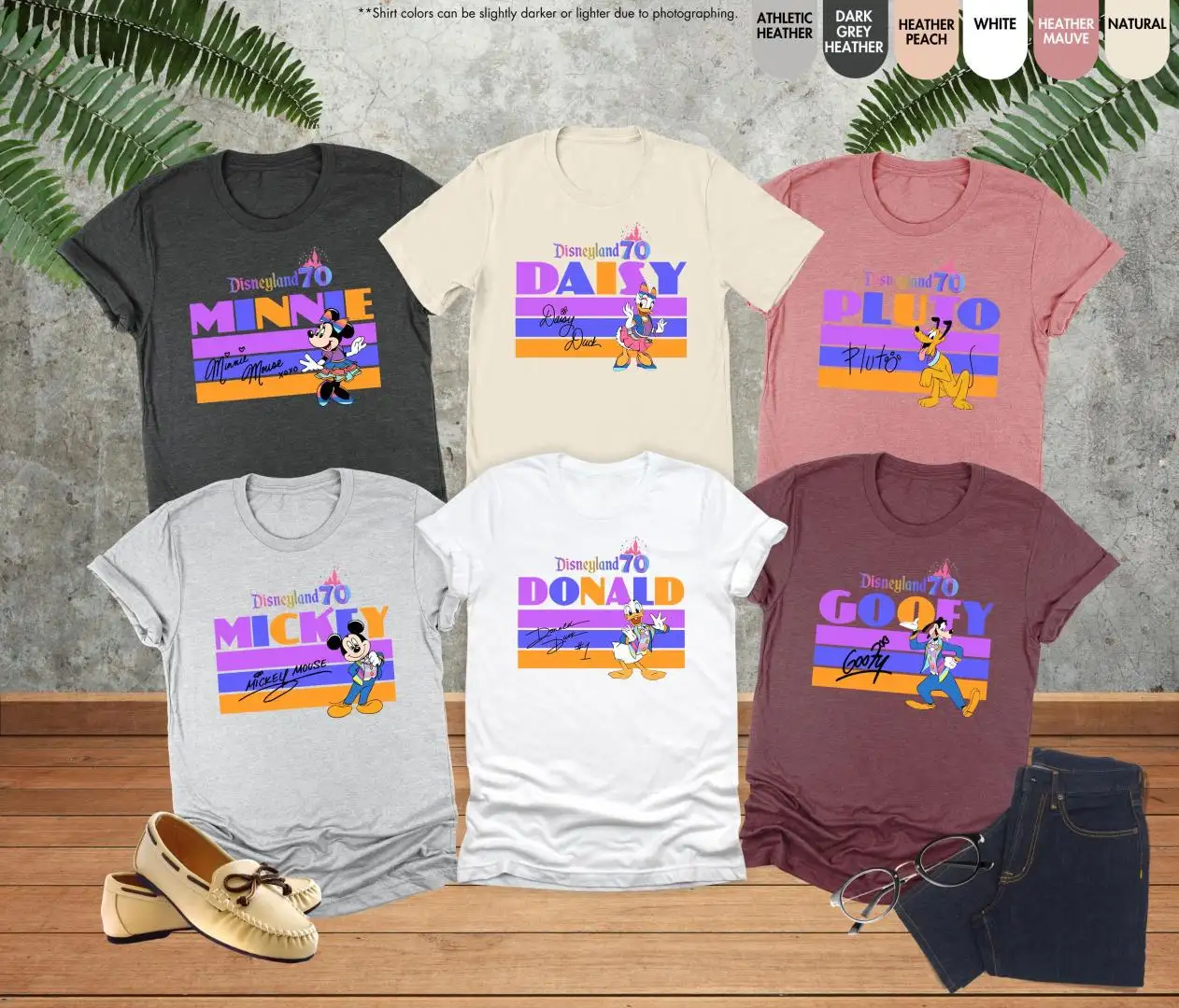 Vintage Disneyland 70th Anniversary Family Shirt