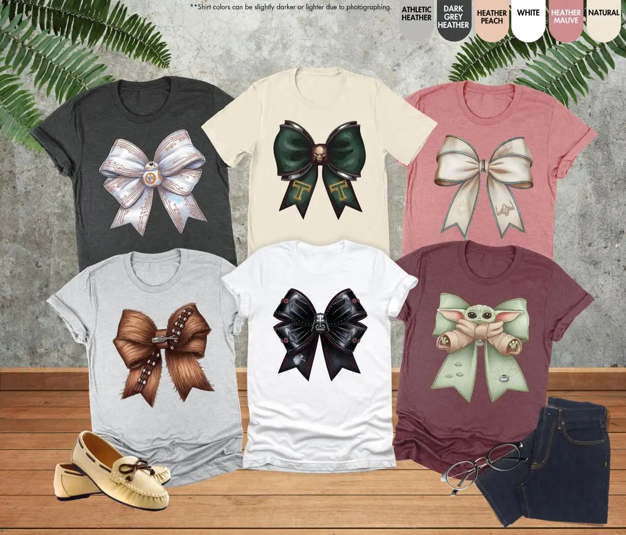 Coquette Bow Disney Star Wars Character Shirt for Girls