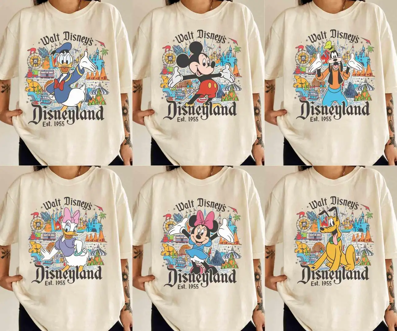Vintage Disneyland All Characters Shirt for Family Trips