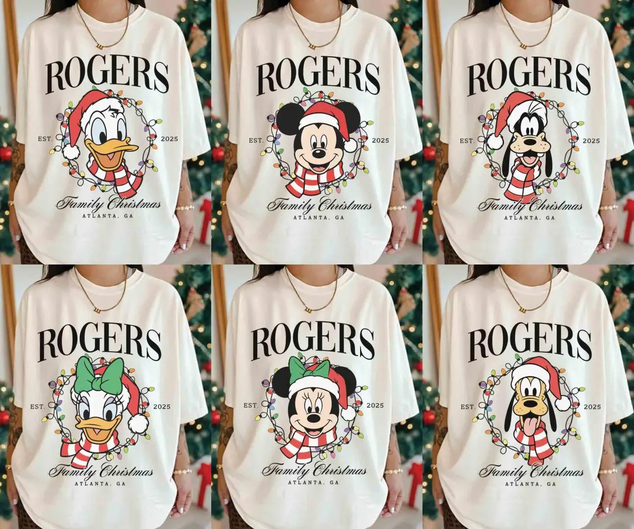 Custom Family Christmas Disney Characters Shirt