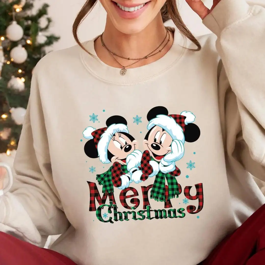 Mickey Minnie Christmas Plaid Shirt Disney Family Gift