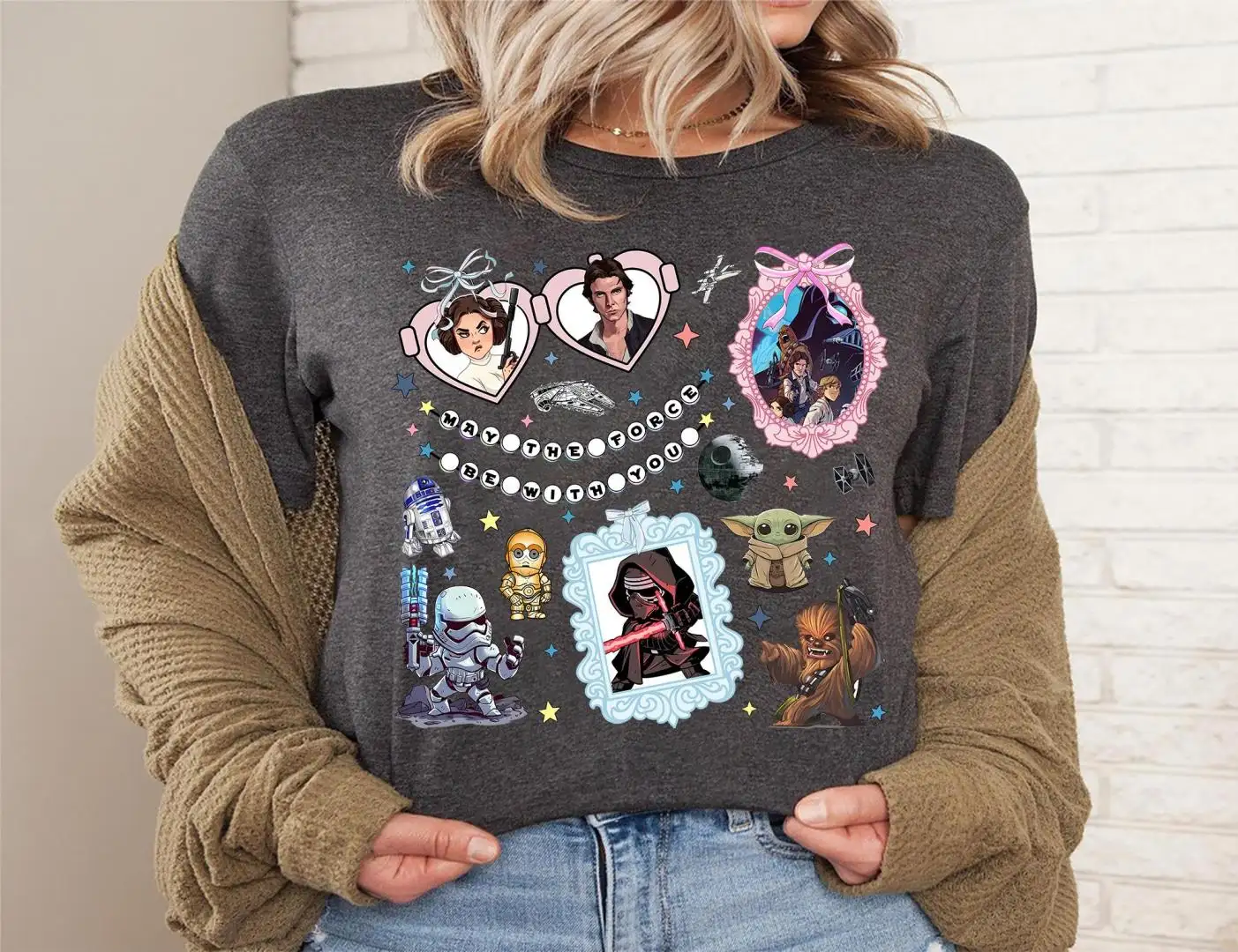 Star Wars Shirt with Baby Yoda and Galactic Characters