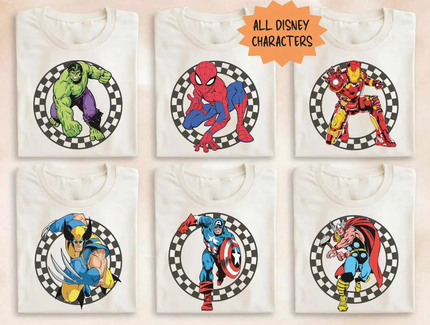 Disney Super Heroes Retro Checkered Shirt