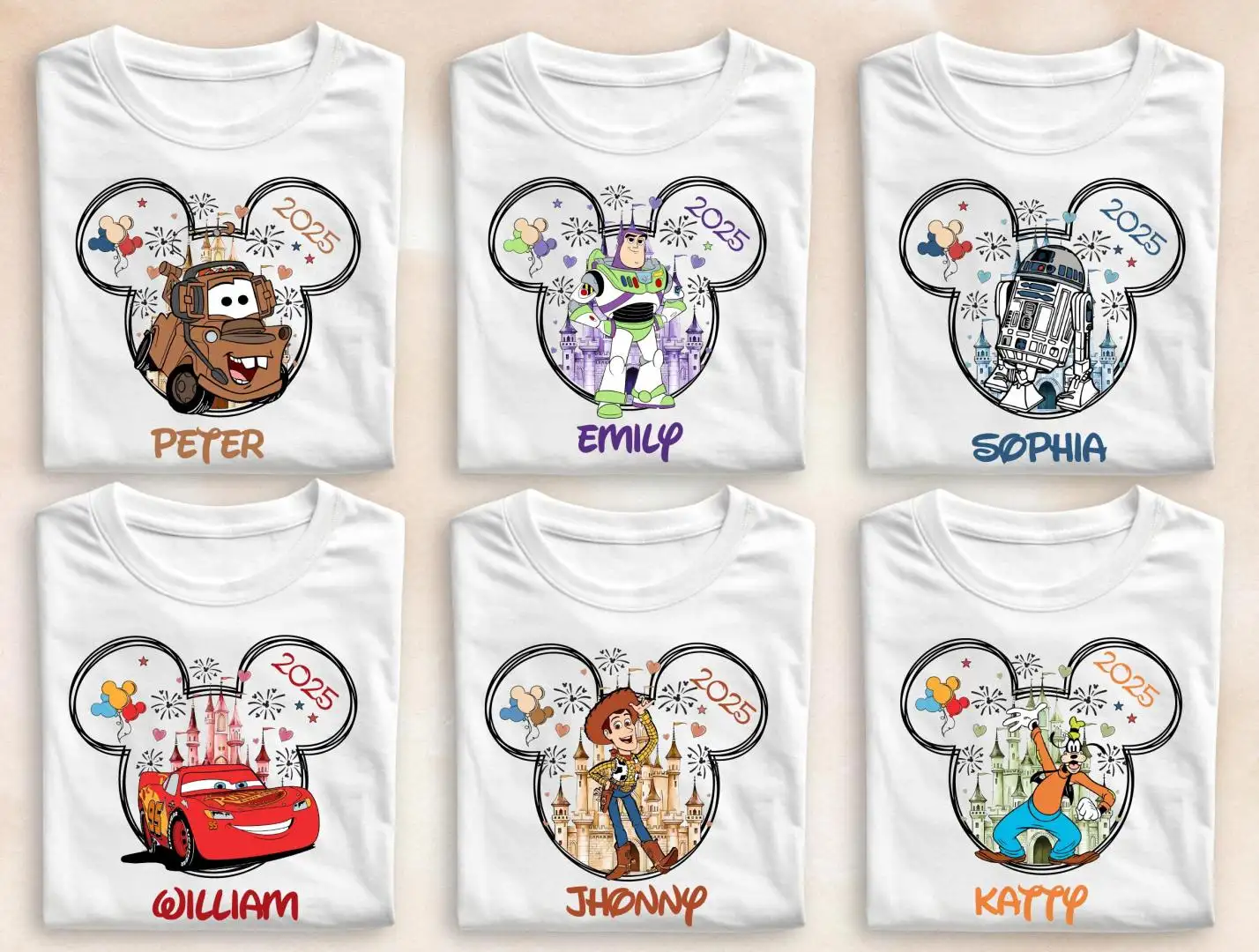 Disney Castle All Characters Custom Shirt for Family
