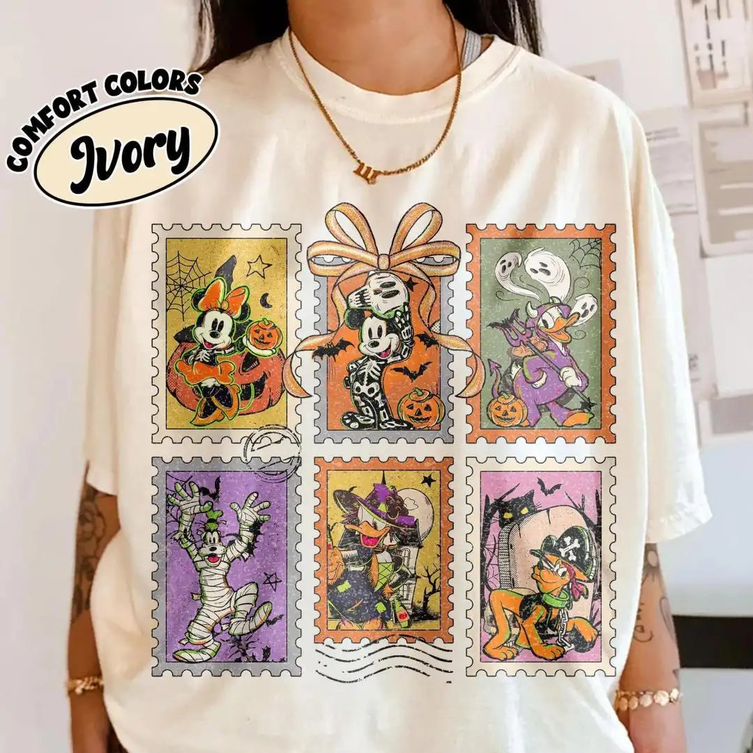 Retro Halloween Mouse Friends Cartoon Shirt