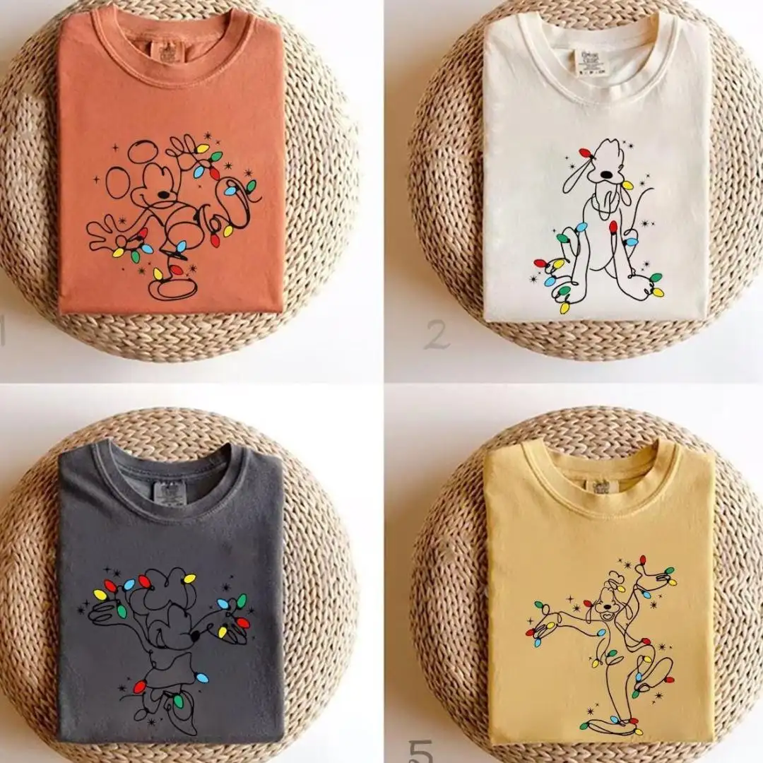 Mickey Christmas Lights Shirt Family Matching Disney Trip