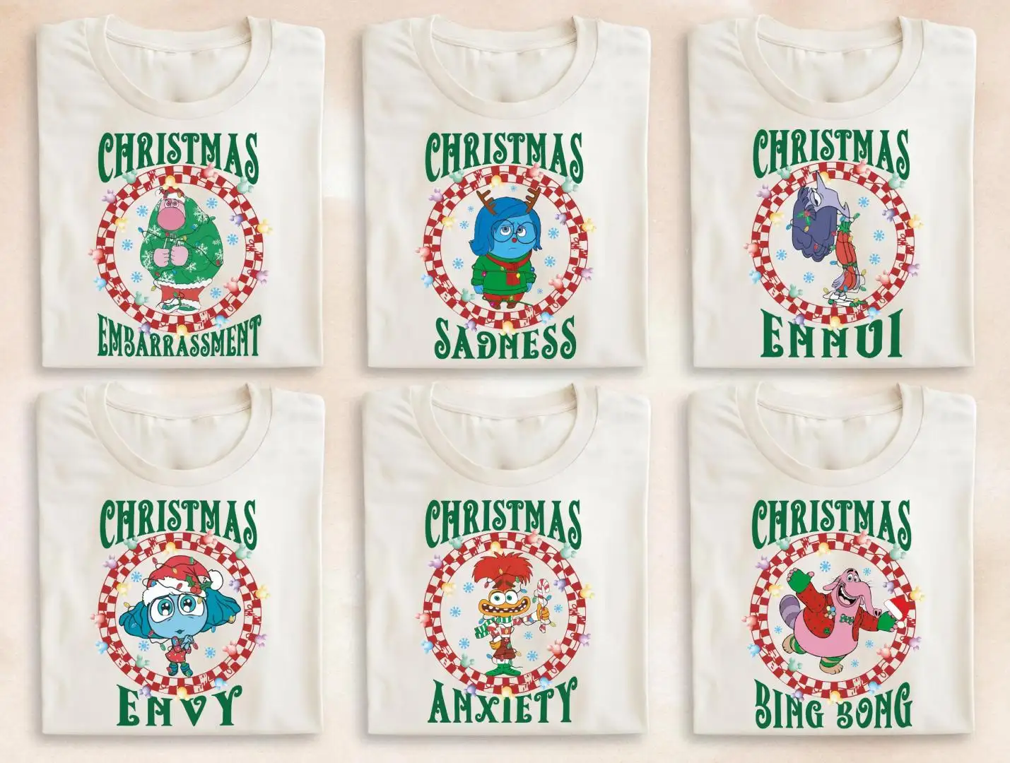 Disney Inside Out Christmas Checkered Family Shirt