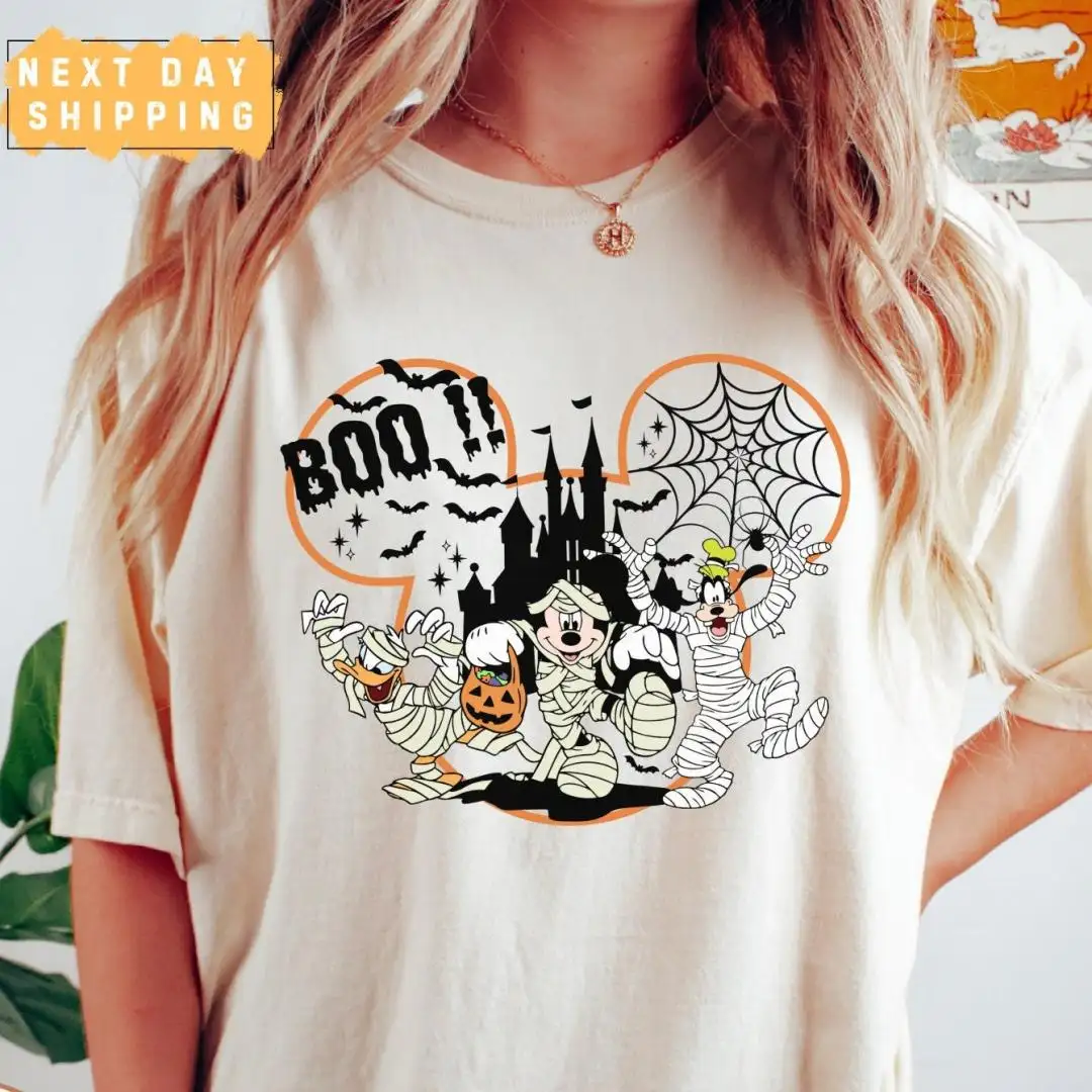 Disney Halloween Shirt with Mickey Skeleton Characters