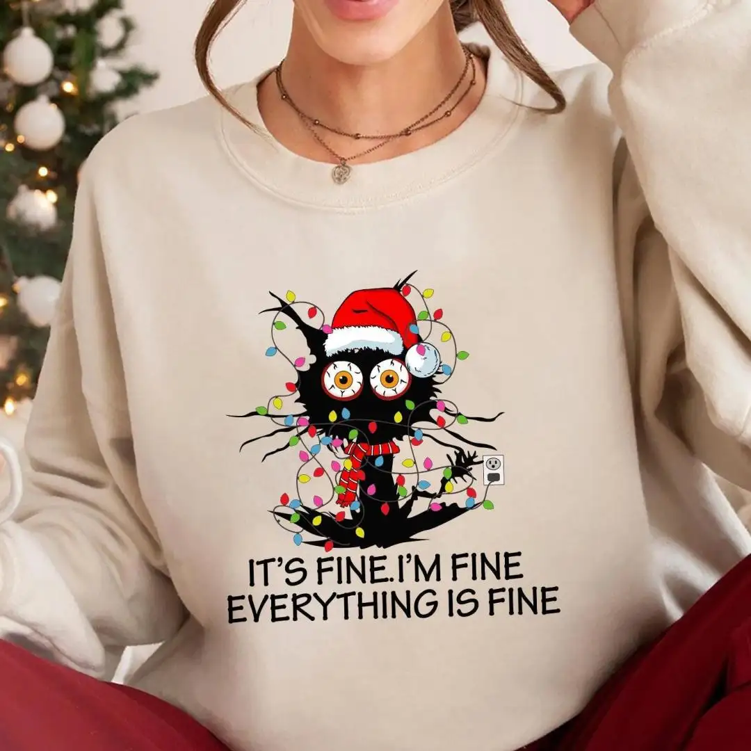 Funny Christmas Shirt Sarcastic Everything Is Fine