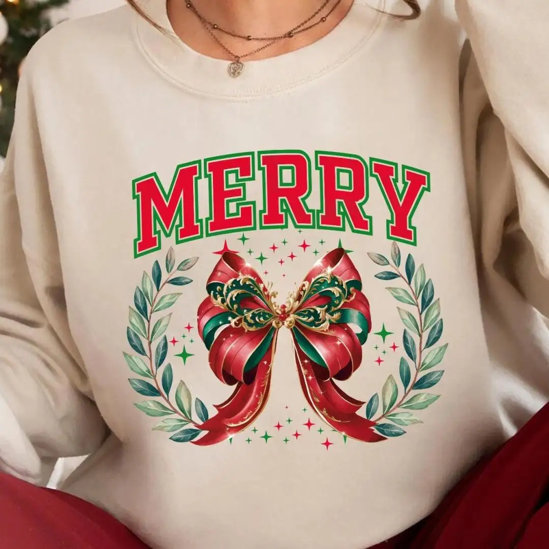 Coquette Bow Christmas Shirt for Holiday Parties