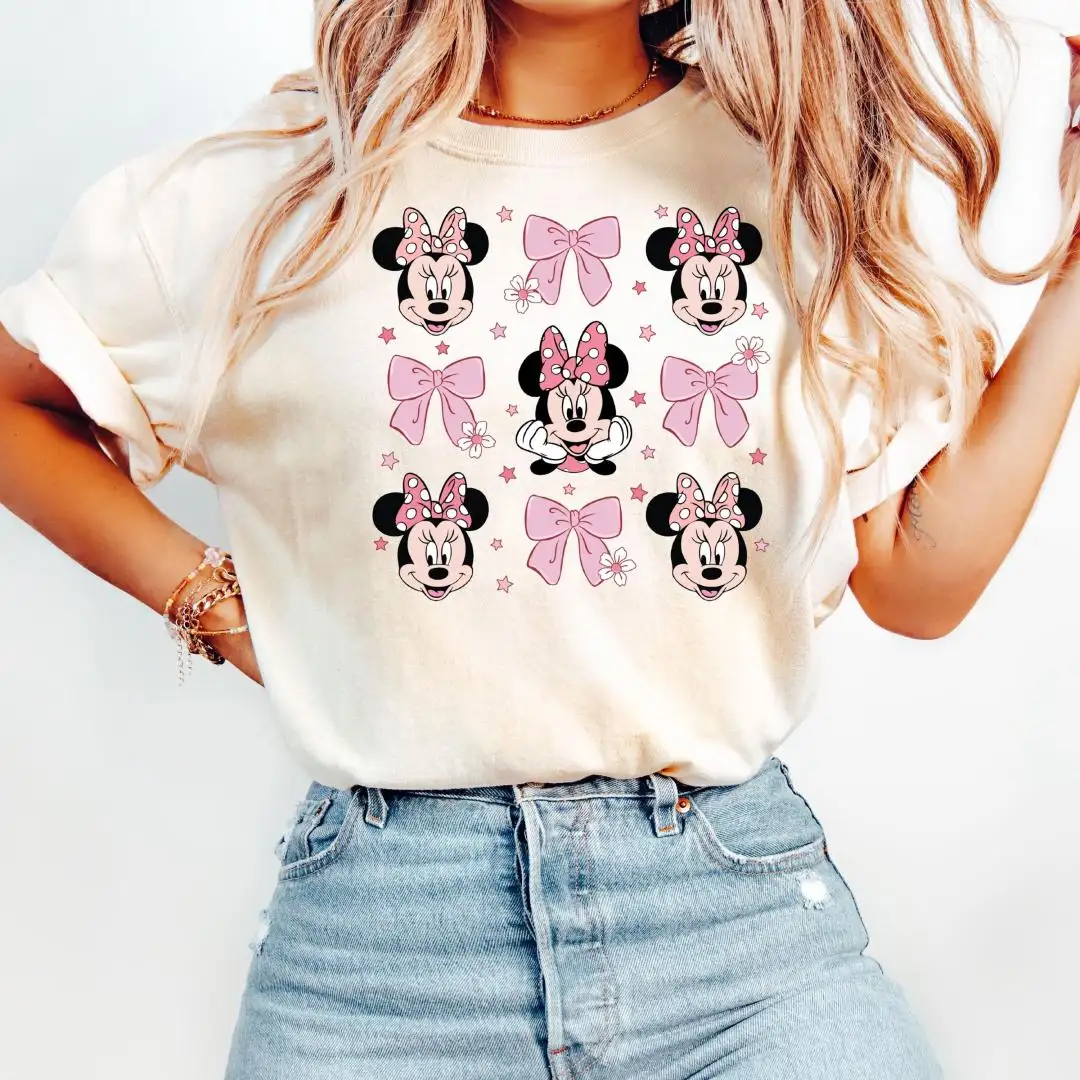 Minnie Mouse Bow Shirt Coquette Pink Gift For Her