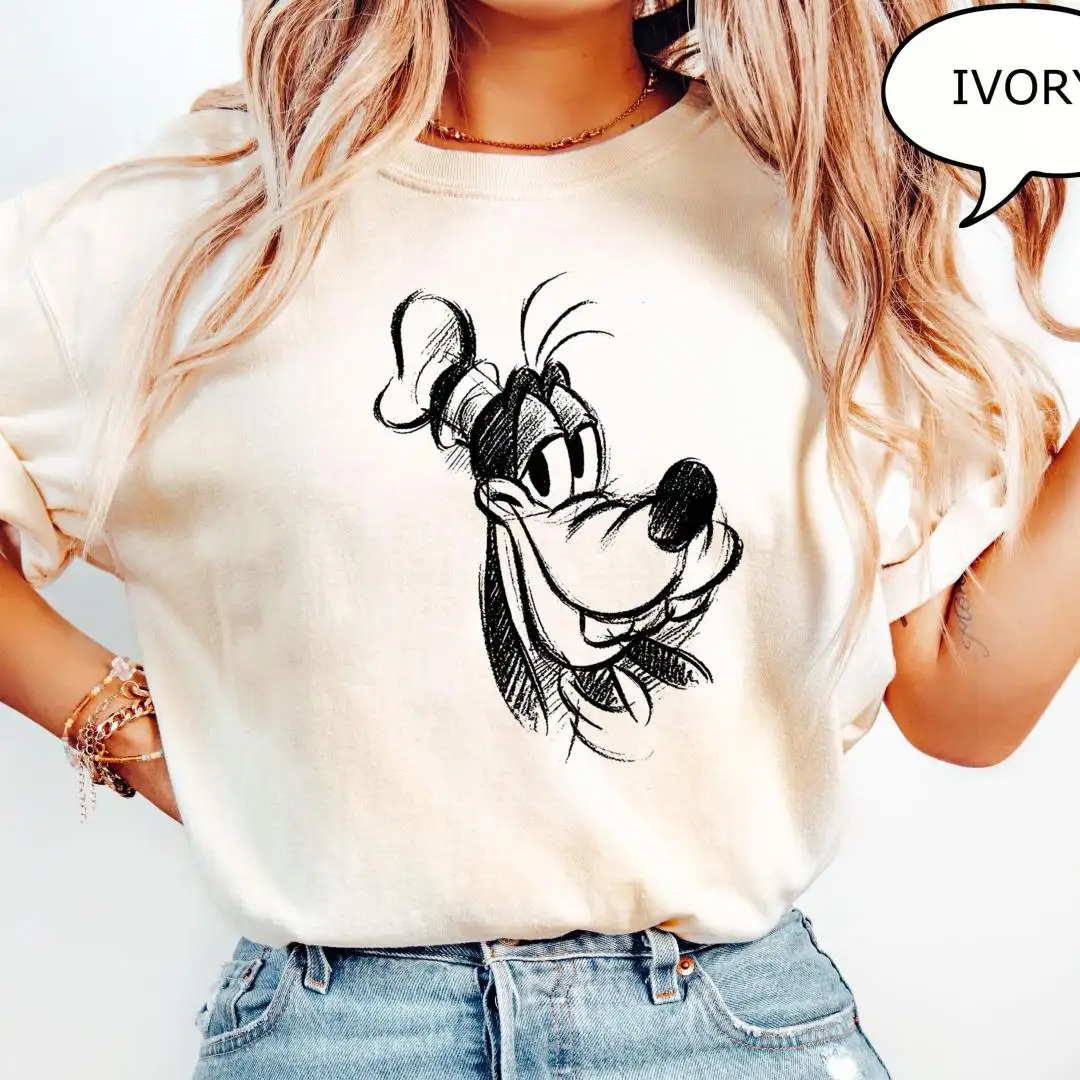 Comfort Colors Disney Goofy Sketch Shirt for Disney Fans