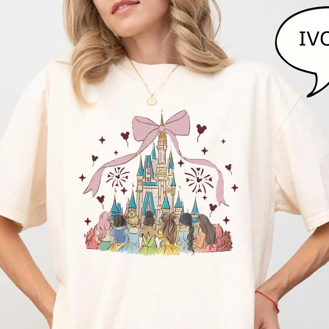 Comfort Colors Disney Princess Bow Shirt for Girls Trip