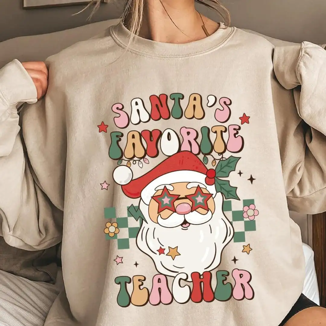 Santa's Favorite Teacher Christmas Shirt Gift