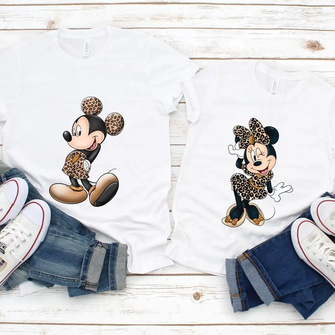 Comfort Colors Leopard Mickey Minnie Disney Couple Shirt