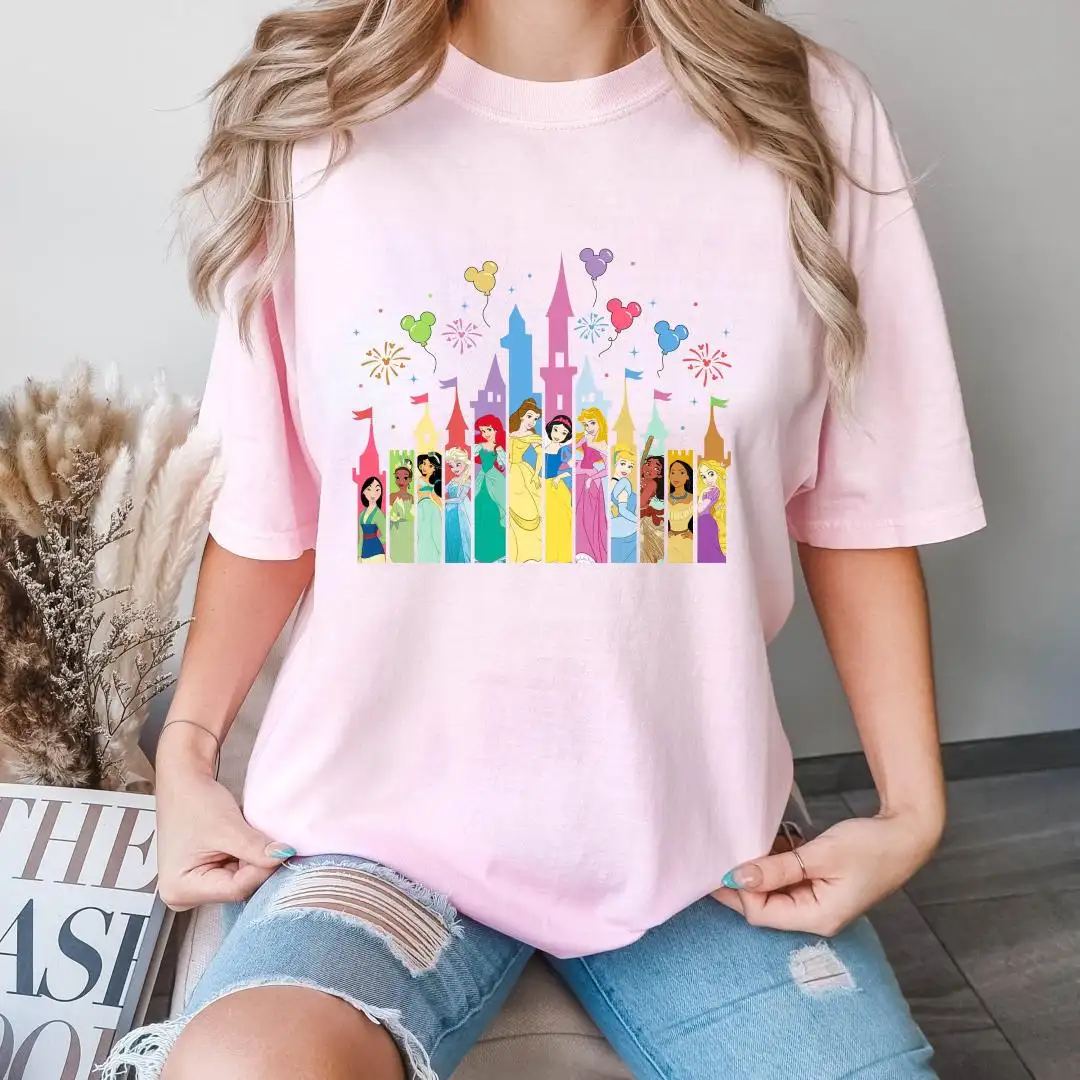 Disney Princess Castle Watercolor Shirt for Girls