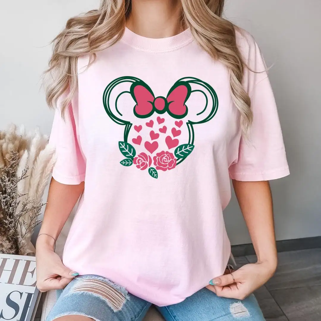 Floral Minnie Mouse Shirt for Flower Lover Gift