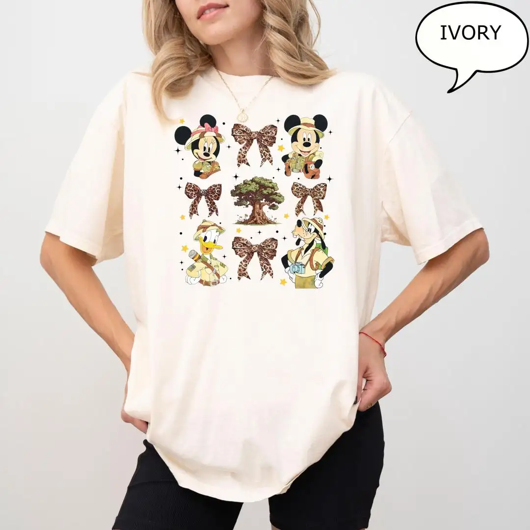 Vintage Disney Safari Shirt with Leopard Bow