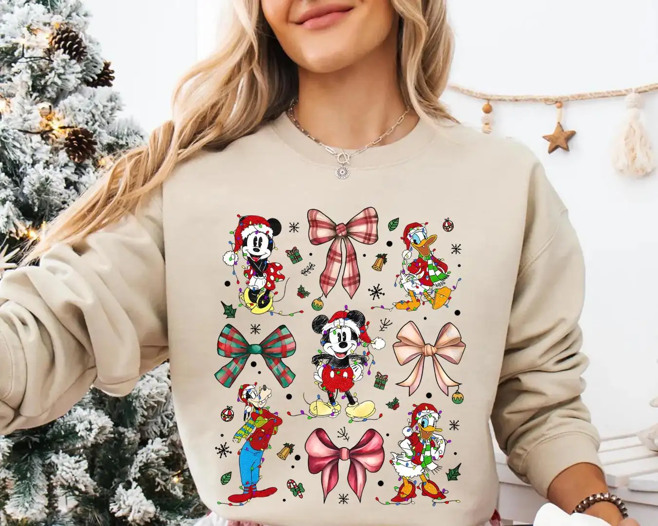 Disney Christmas Coquette Bow Shirt for Mickey Fans