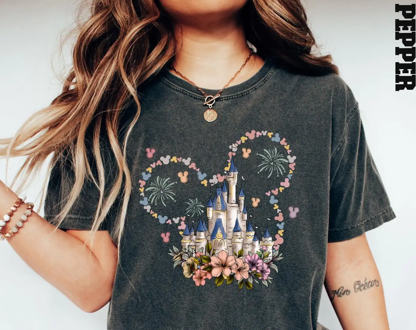 Floral Mickey Castle Shirt for Disney Garden Festival