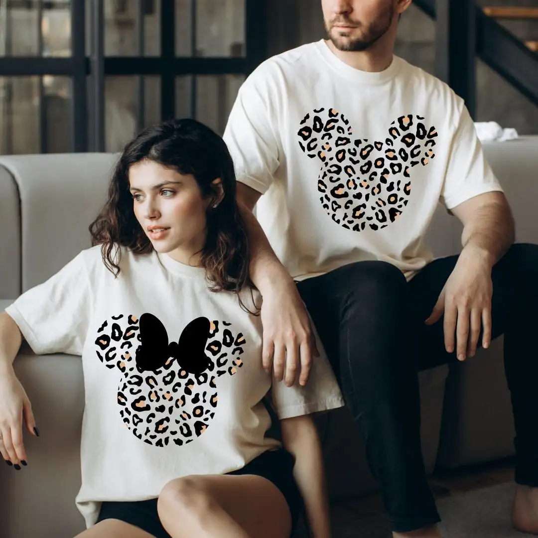 Disney Safari Couple Shirt with Leopard Print