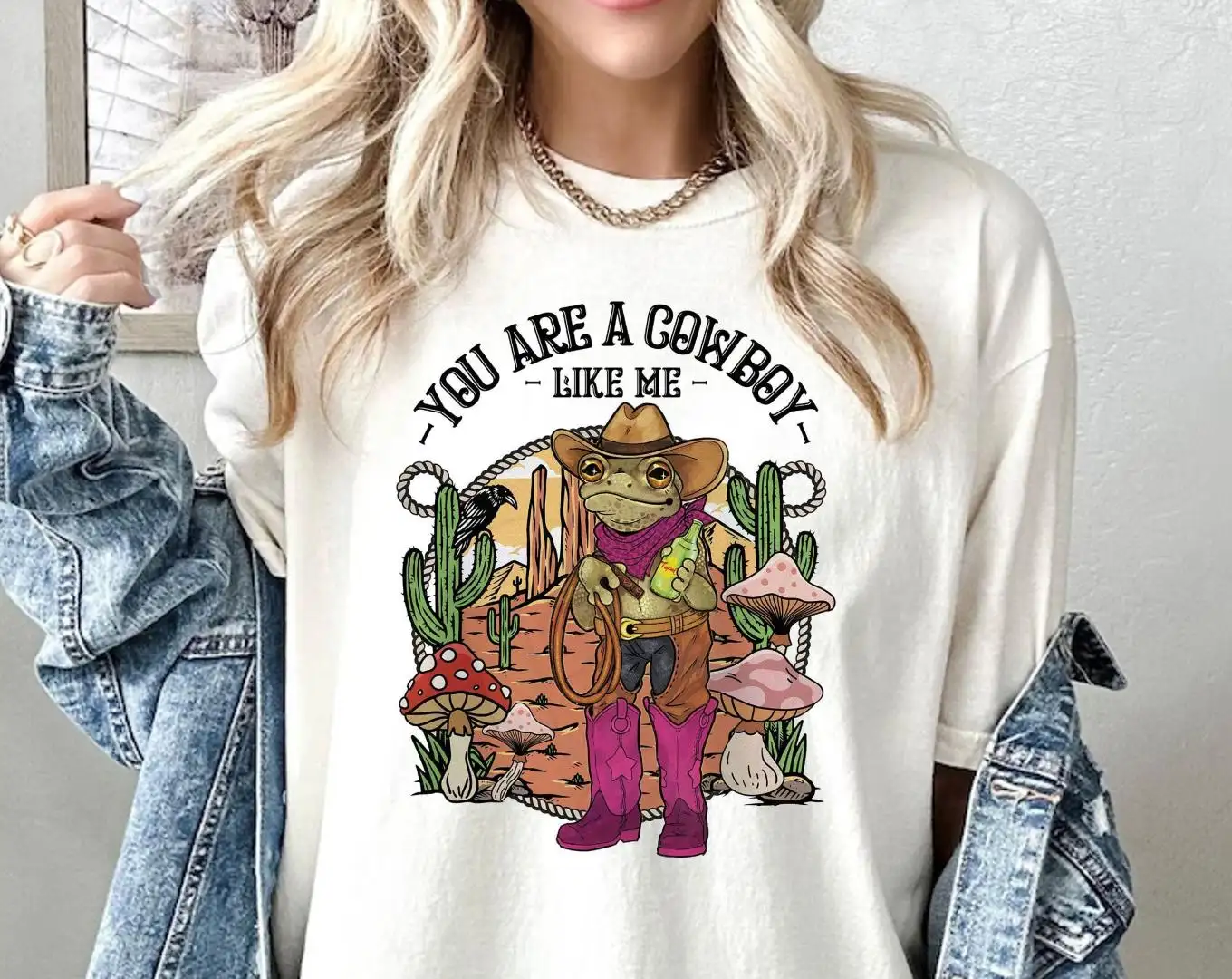 Vintage Cowboy Frog Western Graphic Shirt
