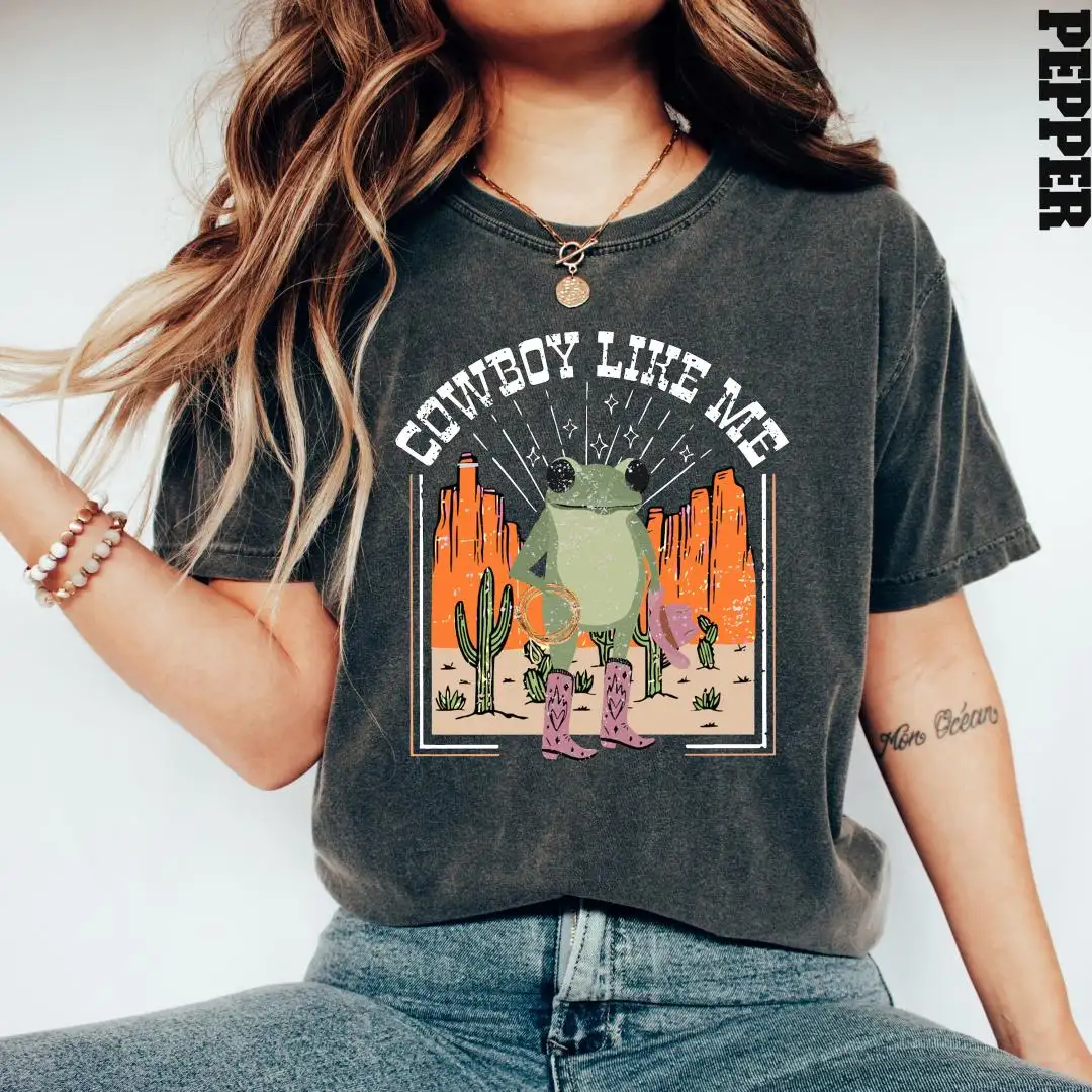 Vintage Cowboy Frog Western Graphic Shirt