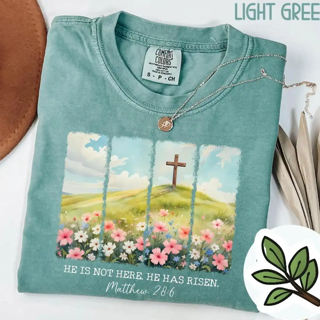 Easter Floral Shirt Christian He Has Risen Gift