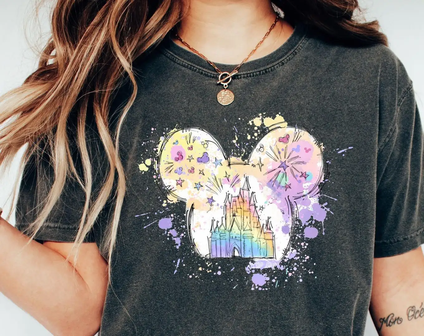Mickey Watercolor Castle Shirt for Disney Fans