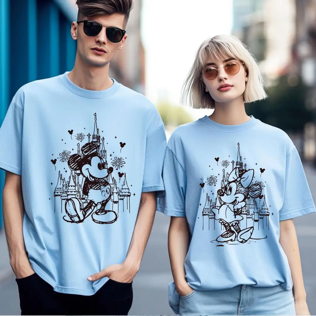 Disney Couples Shirt with Mickey and Minnie Castle
