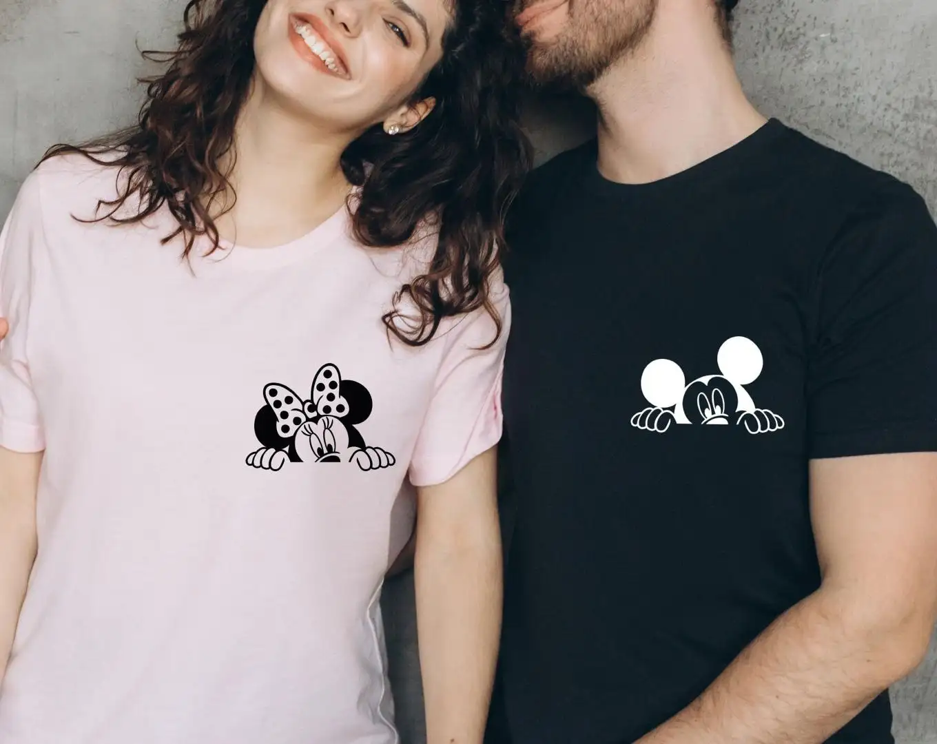 Disney Couple Sketch Shirt for Family Trips