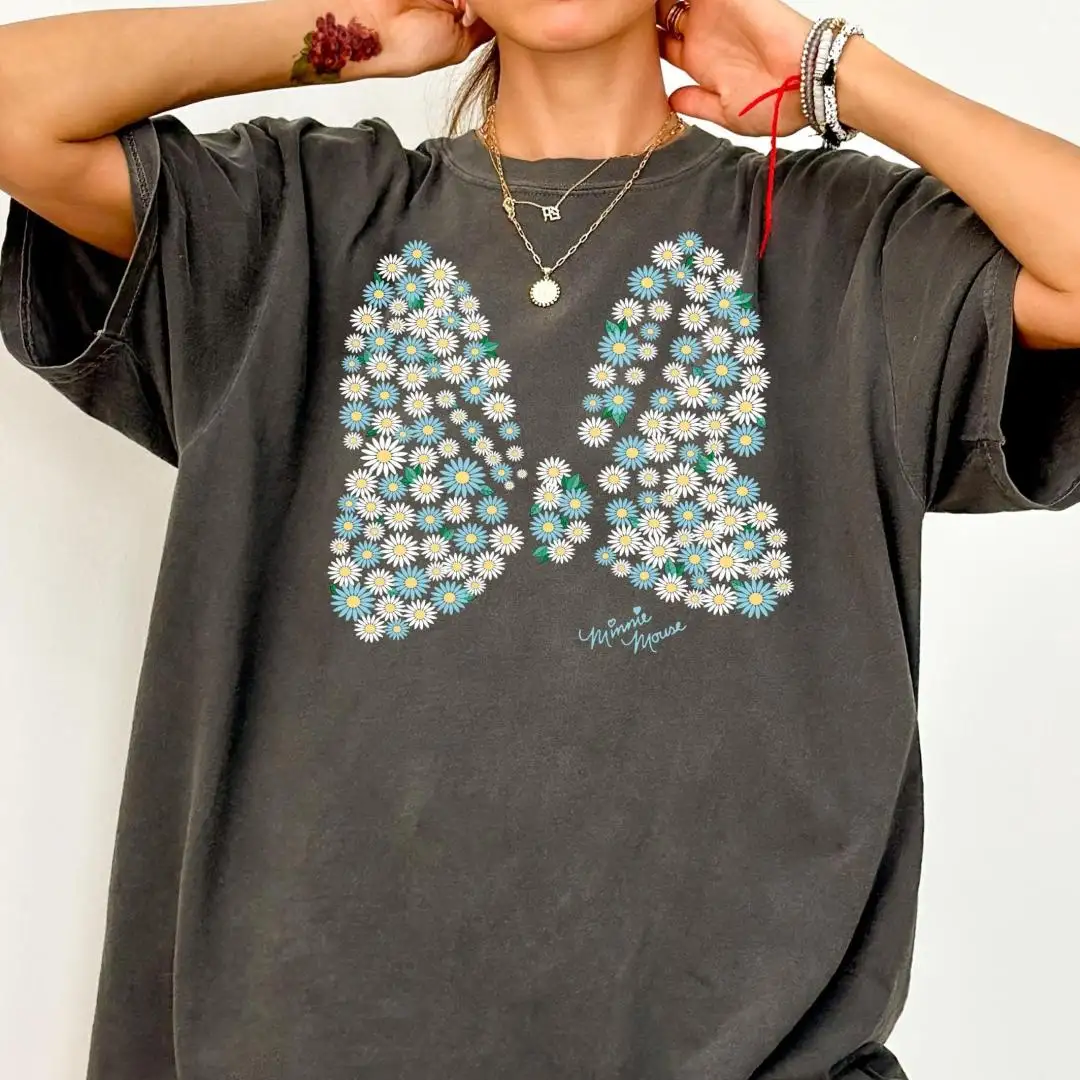 Floral Minnie Bow Shirt for Disney Fans