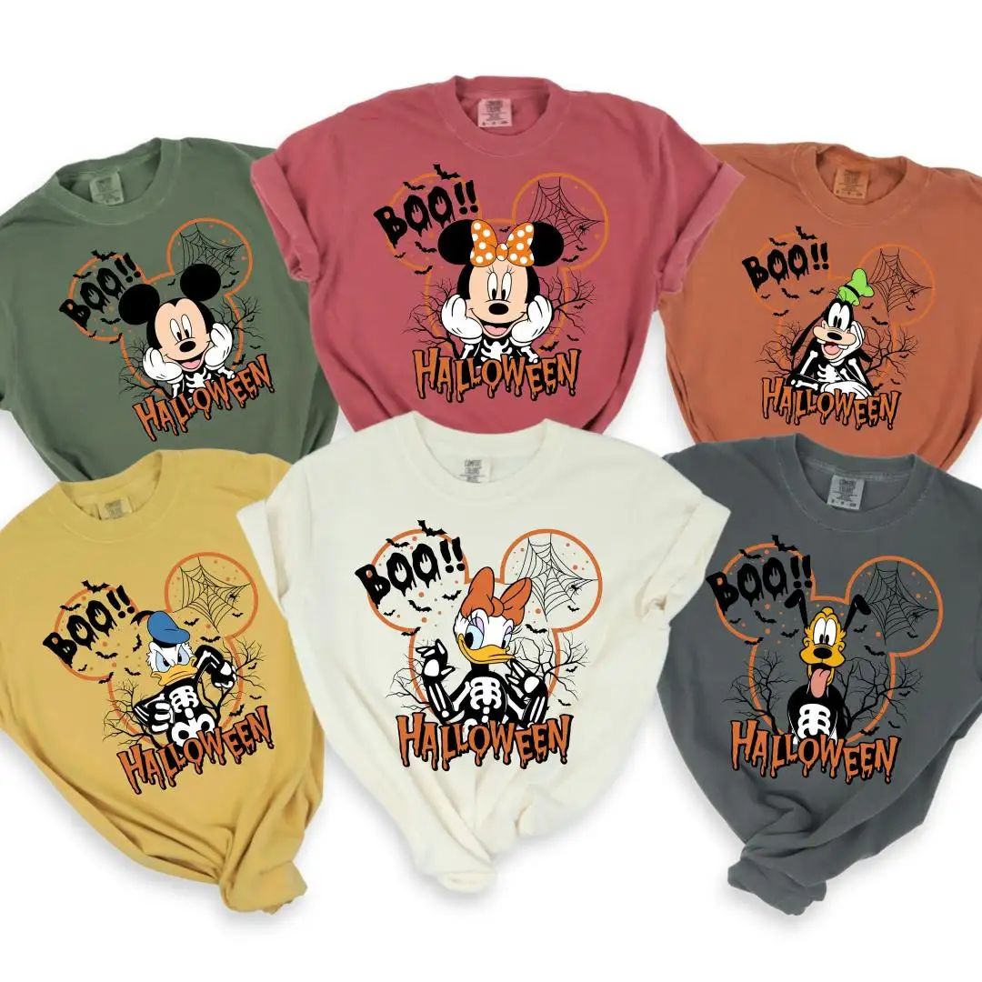 Halloween Mickey Minnie Retro Couple Shirt