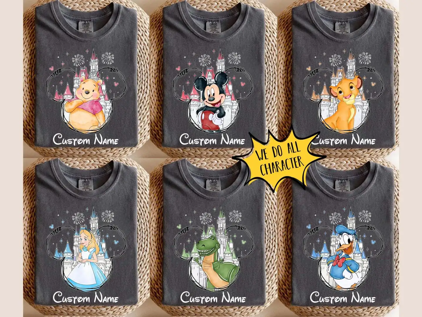 Disney Castle Characters Retro Shirt Family Vacation