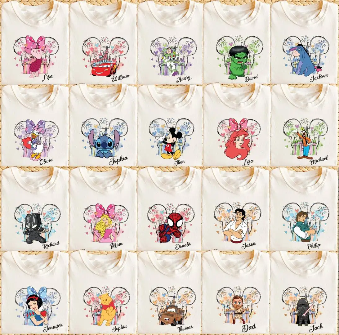 Custom Disney Characters Shirt for Family Trip Gift