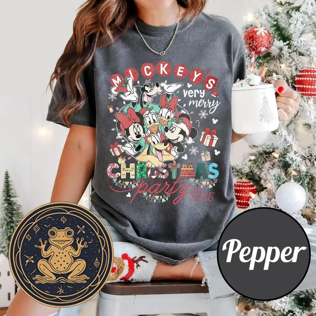 Vintage Mickey Christmas Party 2025 Family Shirt