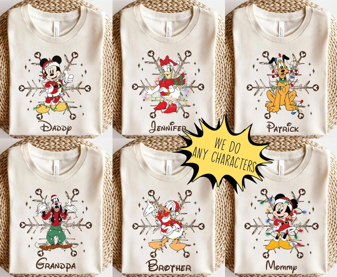 Disney Snowflake Holiday Family Shirt