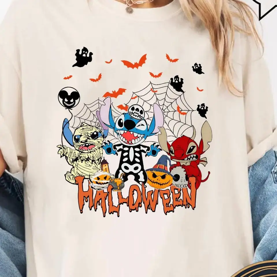 Retro Disney Stitch Halloween Shirt for Family Matching