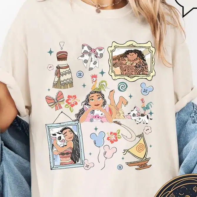 Moana Retro Disney Princess Shirt with Bows