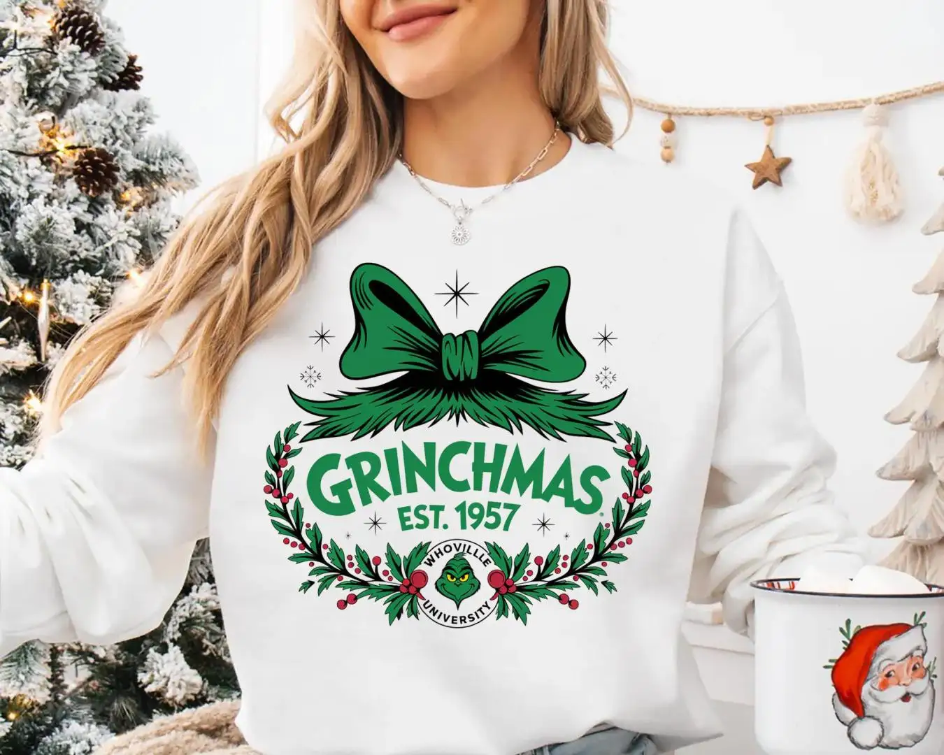 Whoville University Grinch Christmas Shirt Gift