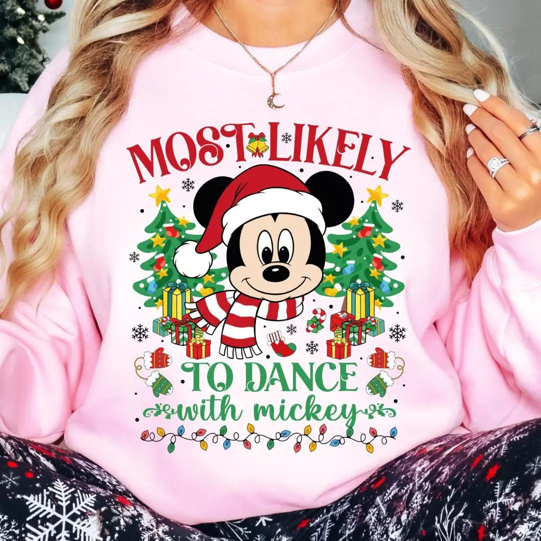 Disney Christmas Shirt Mickey Pooh Stitch Holiday Gift