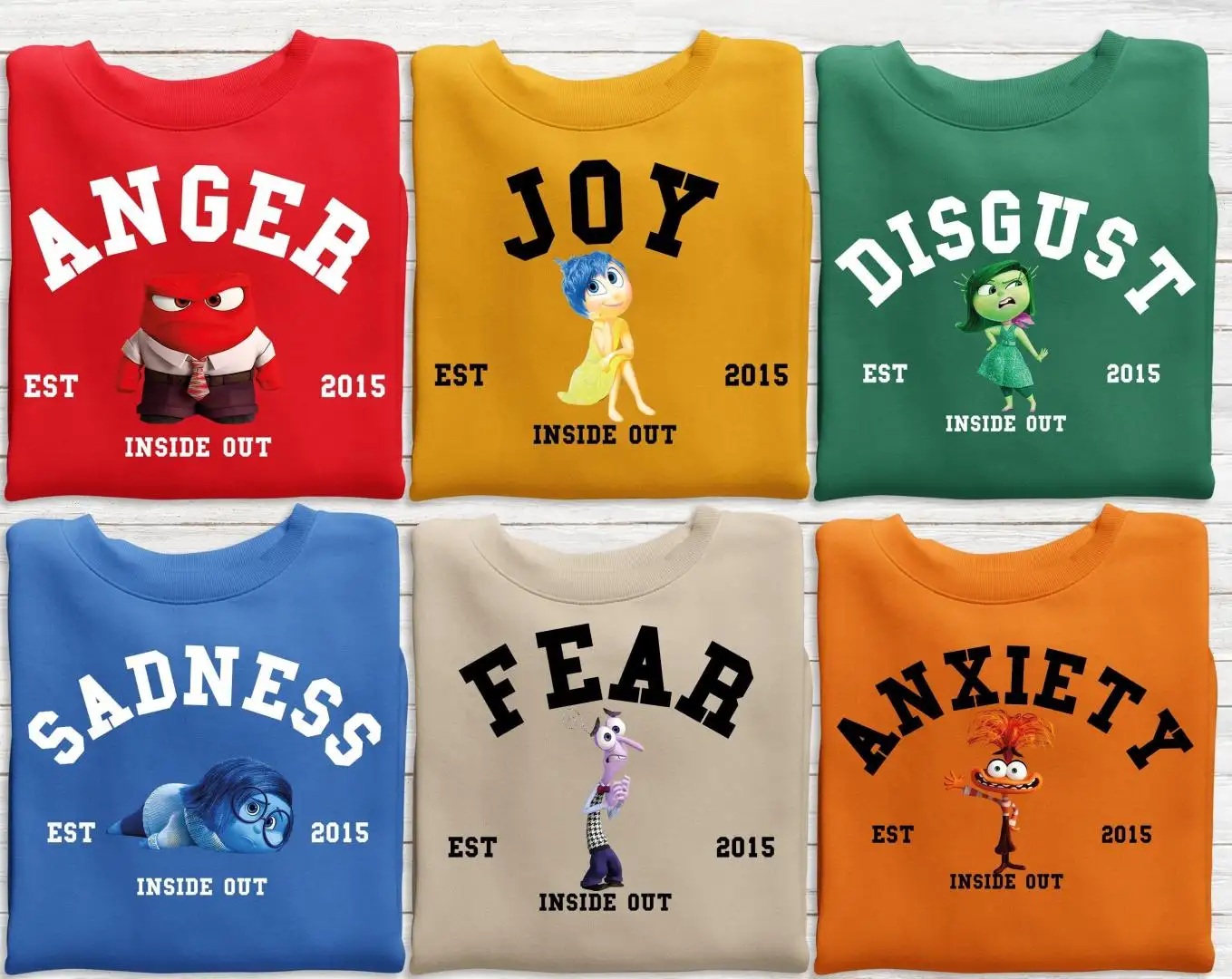 Inside Out Characters Shirt for Family Party Costume