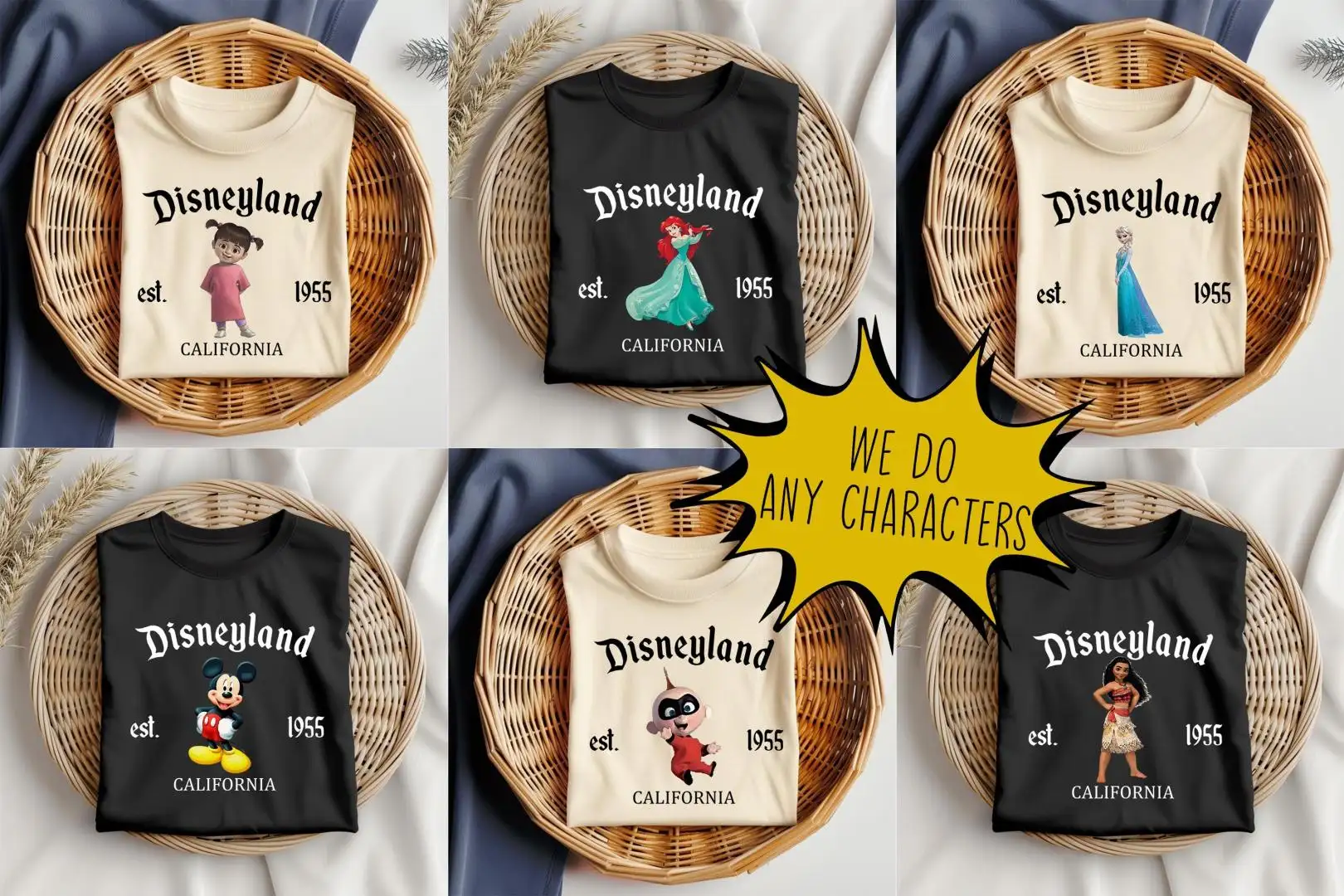 Vintage 1955 Disneyland Shirt for Family Matching