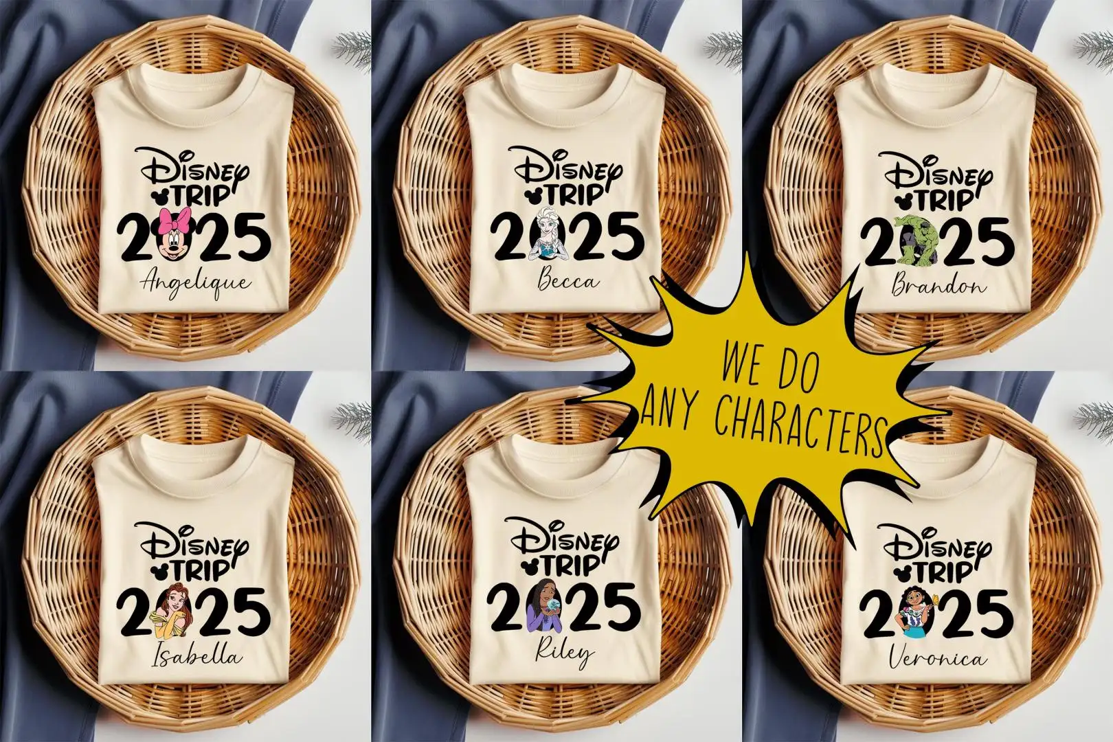 Custom 2025 Disney Trip Shirt Personalized Family