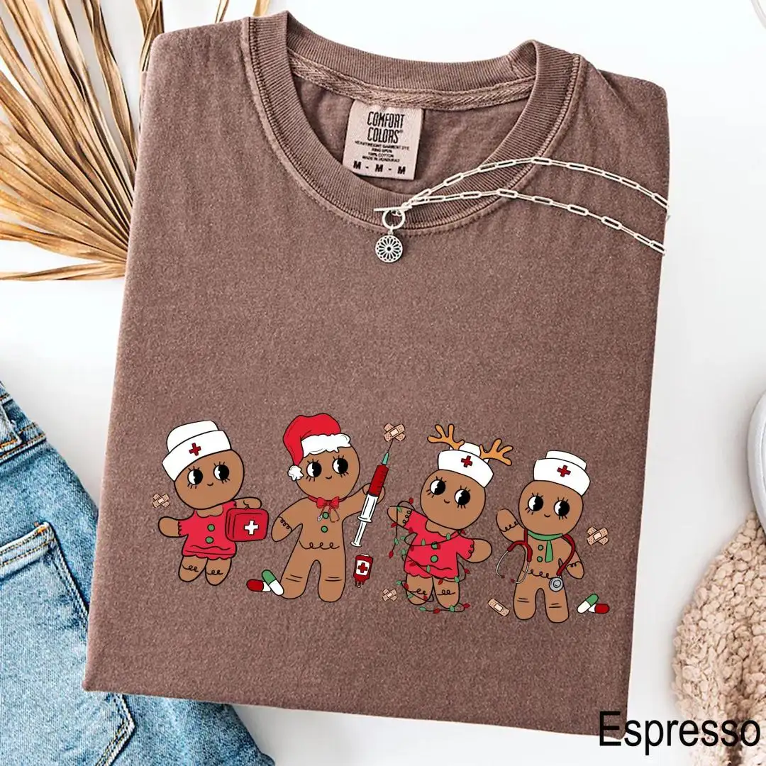Christmas Gingerbread Nurse Shirt Holiday Healthcare Gift